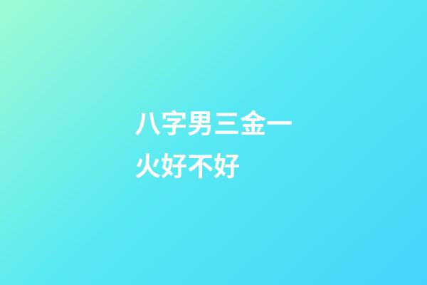八字男三金一火好不好 (八字三個火兩個金)-第1張-觀點-玄機派